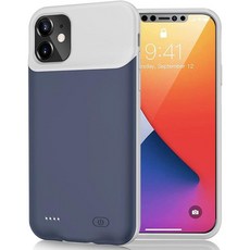  배터리 케이스 아이폰12 미니 6500mAh 슬림 휴대용 충전식 보호 팩 커버 파워뱅크 충전 54인치 확장형 블랙 119524 