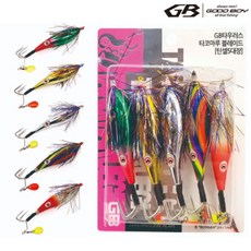 GB 굿보이 타코마루 블레이드 문어에기 틴셀 SET 5대장 삼발이에기, TE2702 틴셀 (베이직버전) SET 5대장