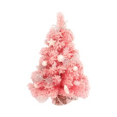 Led 빛 빛나는 크리스마스 장식 솔방울 홈 오피스 탁상용 인공 소나무 공 장식품이있는 미니 크리스마스 트리, 분홍, PVC.