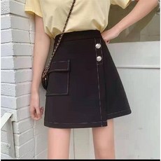 빛내리 언발스커트 블랙 정장스커트 여성 미니 봄 여름 계절 스타일리시 작은 키 A라인