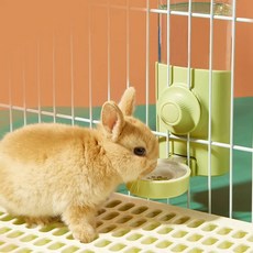 반려동물 자동 물 디스펜서 걸이식 그릇 물병 음식 용기 강아지 고양이 토끼 기니피그, Pet bowl Blue, 1개