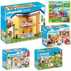 PLAYMOBIL 크리 에이 티브 키즈 모던 하우스 메가 장난감 키트 | 실내 게임 | 현대 집 거실 욕실 집들이 파티 보너스 보조, 단일옵션