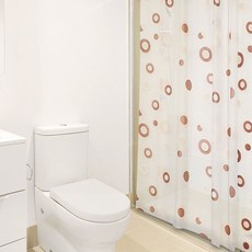 땡땡이 반투명 샤워 커튼 브라운 소 thr*01627mE, 1