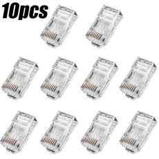 UTP 네트워크 플러그 이더넷 케이블 커넥터 솔리드 와이어 연선 RJ45 캣6 캣5e, CAT6_10PCS, 02 10PCS_02 CAT6, 1개