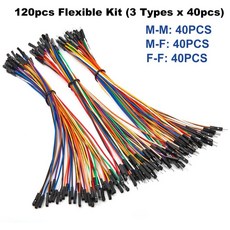 DIY 아두이노 브레드보드용 구리 점퍼 와이어 듀폰 케이블 암수 24AWG 무납땜 유연한 라인 커넥터 10cm 20cm 30cm, [02] 20cm, [02] 20cm, 1개