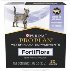 퓨리나 포티플로라 고양이 유산균 프로바이오틱스 파우더 프로플랜 펫 반려동물 30g 30포 Purina Fortiflora Cat Probiotic Powder Supplement, 1개 - 포티플로라