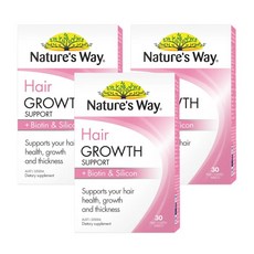 Natures Way Hair Growth Support 네이쳐스웨이 호주 헤어 그로우 서포트 비오틴 실리콘 30정 3팩