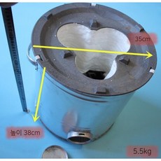 연탄구이 연탄화덕 드럼 화로통 스테인리스 3구 연탁화덕, B, 1개