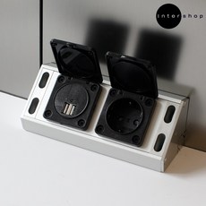 빌트인 USB 코너 가구콘센트 ZL-C77 블랙 스마트 주방콘센트 2구