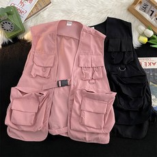 Sevenmoon여름 기능성 전술 카고 민소매 조끼 코트 남녀공용