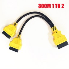 16 핀 OBD2 커넥터 케이블 수-2 암 Y 스플리터 연장 자동차 진단 30cm, 1개