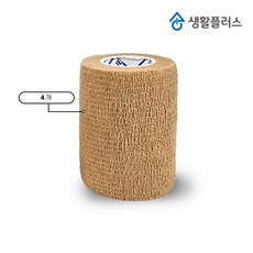 생활플러스 자가점착 탄력 밴드 7.5cm, 베이지, 4개 - 팔자붕대