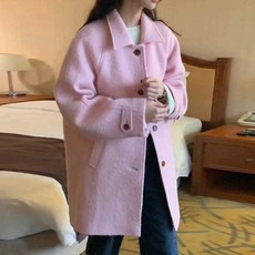가석방심사관이한신 1회 최원미 핑크카라모직코트 아우터 데일리 러블리