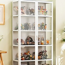  이케아장식장 레고 장식장 LED 진열장 피규어장 진열대 건담 아크릴, K.(3면투명) 그레이-4단 82cm(양문) 