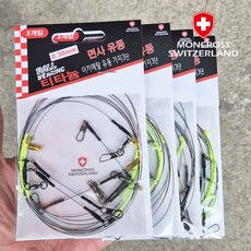 몽크로스 티탄 면사 유동 가지 이카메탈 한치 다단 채비, 4개, 2개입 4개, 2개입