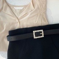 스톤 큐빅 진주 스퀘어 사각 벨트