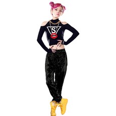 잔플렉스 재즈댄스 글리터 섹시 나이트클럽 DS 힙합 현대무용 퍼포먼스 유니폼 비보이 옷