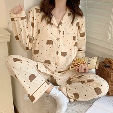면 100% 산후조리복 봄가을 임산부 잠옷 순면 땀흡수 산후수유