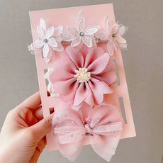 여아용 아기 머리띠 세트 여아 아기용 부드러운 공주 헤어 액세서리 선물 편안한 디자인 패션, 9핑크플라워 3종세트 OPP백