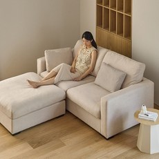 [무료설치배송+10만원 즉시할인] 홈리 모먼트 구스 유럽 다비스 패브릭 3인 소파 쇼파, 2. 3인 소파 + 스툴_MH00023