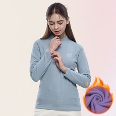 투엘라 여성 기모 반폴라 티셔츠_포그니한 소프트웜 고밀도 핫기모 터틀넥 하프넥 반목 티셔츠