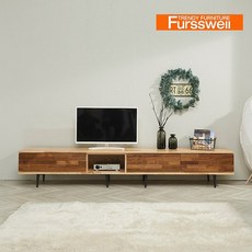 퍼스웰 펜토스 2400 1단 원목거실장 TV장세트 JN_004, 화이트