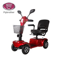 Flybro 4륜 전동 스쿠터 리튬 배터리 장애인 노약자 노인 휴대용 나드리 전기 스쿠터, 1개