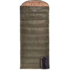 TETON Sports Celsius XXL 침낭; 가족 캠핑에 좋습니다. 무료 압축 자루 올리브 그린