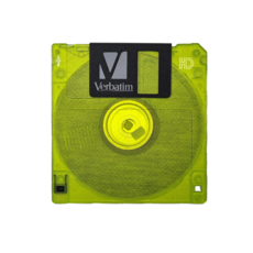 플로피디스켓 3.5인치 반투명컬러버바텀 Verbatim 2HD 미사용 낱장 Floppy Diskette FDD, 버바텀 형광