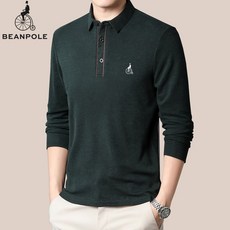 Bean Pole 남성 긴소매 티셔츠 2023 신모델 비즈니스 티셔츠 캐주얼 카라넥 폴로 긴팔 셔츠 홍콩 행사 제품 해외직구 (5Color)