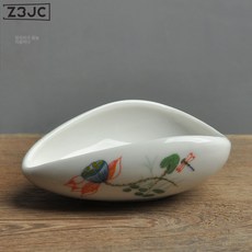 Z3JC 고백자 도차연하수화 도자기분차접시 티스푼 티삽안내 티입호관상용 찻잎 도구, 잠자리가 물놀이를 하다, 1개