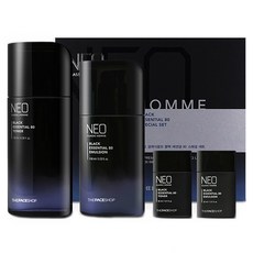 더페이스샵 네오 클래식 옴므 블랙 에센셜 80 2종 기획세트 (토너130ml+에멀젼110ml), 1개 - 네오클래식옴므