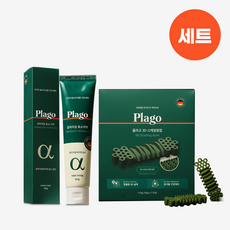 [플라고 세트] 알파자임 효소치약 80g + 3D 스케일링 치석 덴탈껌, 1개