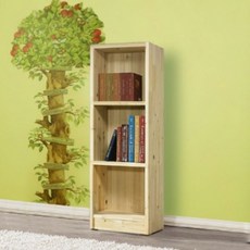 [천삼백케이] [하우디가구] 키작은 원목3단 책장 - 깊이240mm (W600 x H1150 x D240), 삼나무-깊이240mm