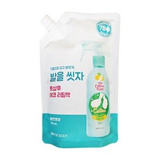 엘지 온더바디 코튼풋 발을 씻자 풋샴푸 레몬민트향 500ml 1개 발씻기 발냄새