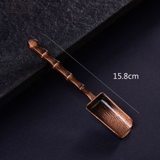Z3JC 순동분 티스푼 동연꽃 티삽 티스푼 티사이드 티스푼 다도 육군자 쿵푸 액세서리, 합금 슬라브 주걱(적동색), 1개