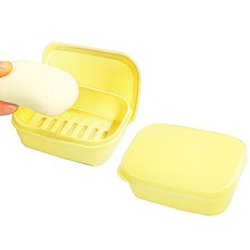 고씨네 헬로솝 휴대용 물빠짐 비누케이스, 옐로우, 2개
