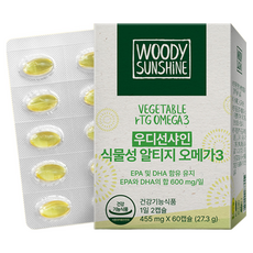 우디선샤인 식물성 알티지 rTG 오메가3, 60정, 1개