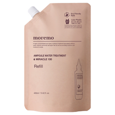 모레모 앰플 워터 트리트먼트 미라클 100 리필 파우치 400ml 두피 탈모증상완화, 1개