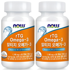 NOW Foods rTG Omega-3膠囊, 90顆, 2罐
