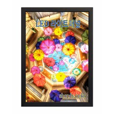 대상아트갤러리 알루미늄 LED 라이트패널 아프로 메탈 슬림 전면개폐형 오픈형 메뉴판 광고용 액자 A4 A3 A2 A1 사이즈 라이트패널검정색