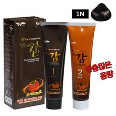 젤존 감 트리트먼트 칼라 크림 염색약 대용량, 1N 흑색, 1개