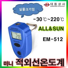 [ALL&SUN]초미니적외선온도계/EM512/-30~220℃/아기젖병온도/간이체온측정/EM-512/심플/휴대용/도매, 단일 수량