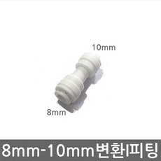 기타 정수기 8mm-10mm 변환피팅 비데 튜빙 호스 연결 원터치 I피팅, (8-10mm)I피팅(1개), 1개