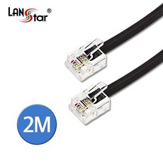 LS-TEL6P4C-2M LANstar 전화선 케이블 RJ12 6P4C 블랙 2M, 단일상품