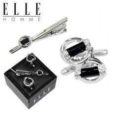 [ELLE HOMME] 엘르옴므 넥타이핀/커프스 세트- 블루골드캡슐