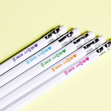 두루디자인 레인보우 밀크 네임연필, 5개입