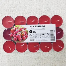 IKEA 이케아 SINNLIG 티라이트 30pack, 1팩, 딸기향