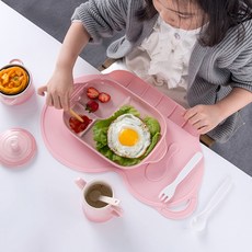 테이블매트 실리콘 식탁매트, F04_흘림방지-크림핑크, 1인(40 x 27cm), 1개