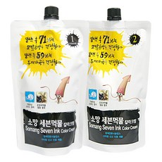 [소망 코스모코스] 세븐 스피드 먹물 칼라크림 1 2제 400ml /오징어먹물/새치/흰머리, 다크브라운, 1개